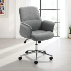 Dony grey poltrona ufficio in tessuto grigio con ruote 62x62 h 92/100 cm