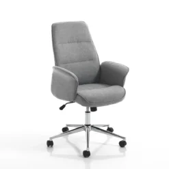 Dony high grey poltrona da ufficio regolabile e girevole in tessuto grigio con ruote 62x68 h102/110 cm