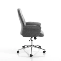 Dony high grey poltrona da ufficio regolabile e girevole in tessuto grigio con ruote 62x68 h102/110 cm