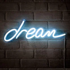 Dream scritta luminosa neon luce fredda alimentazione usb 45.5x15 cm