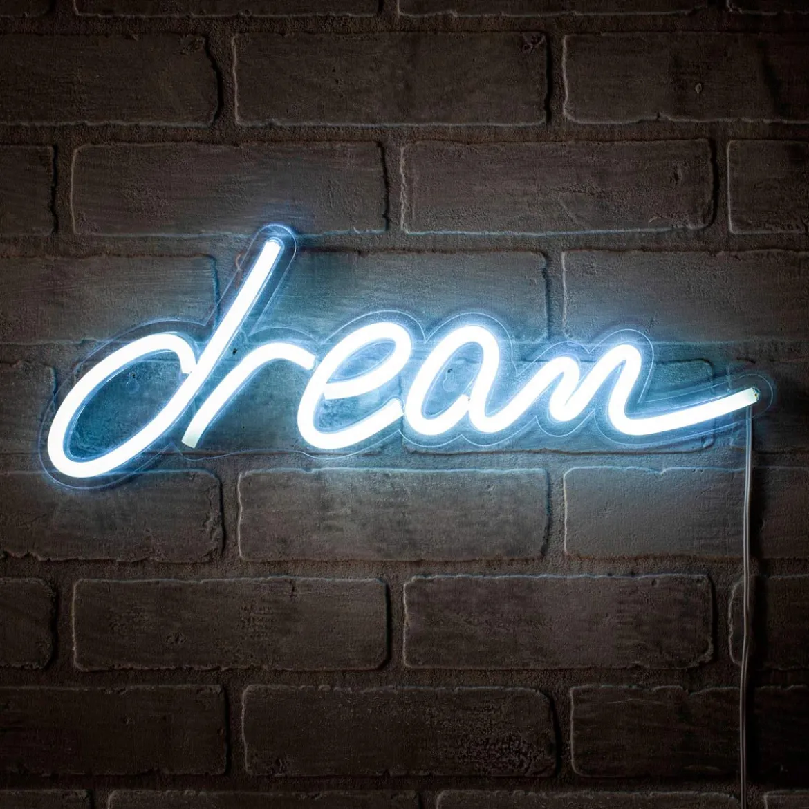 Dream scritta luminosa neon luce fredda alimentazione usb 45.5x15 cm