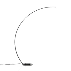 Drop lampada da terra led in alluminio nero opaco e acrilico bianco 130x32 h175 cm