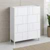 Eddy random mobile alto 4 ante serigrafate laccato bianco lucido 90x35xh110 cm