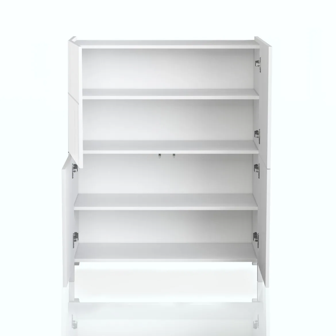 Eddy random mobile alto 4 ante serigrafate laccato bianco lucido 90x35xh110 cm