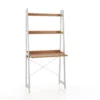 Edmond desk libreria computer laccata bianco opaco e finitura rovere 80x45xh170 cm