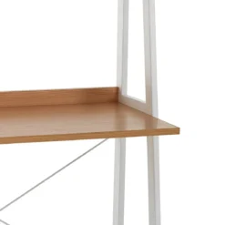 Edmond desk libreria computer laccata bianco opaco e finitura rovere 80x45xh170 cm