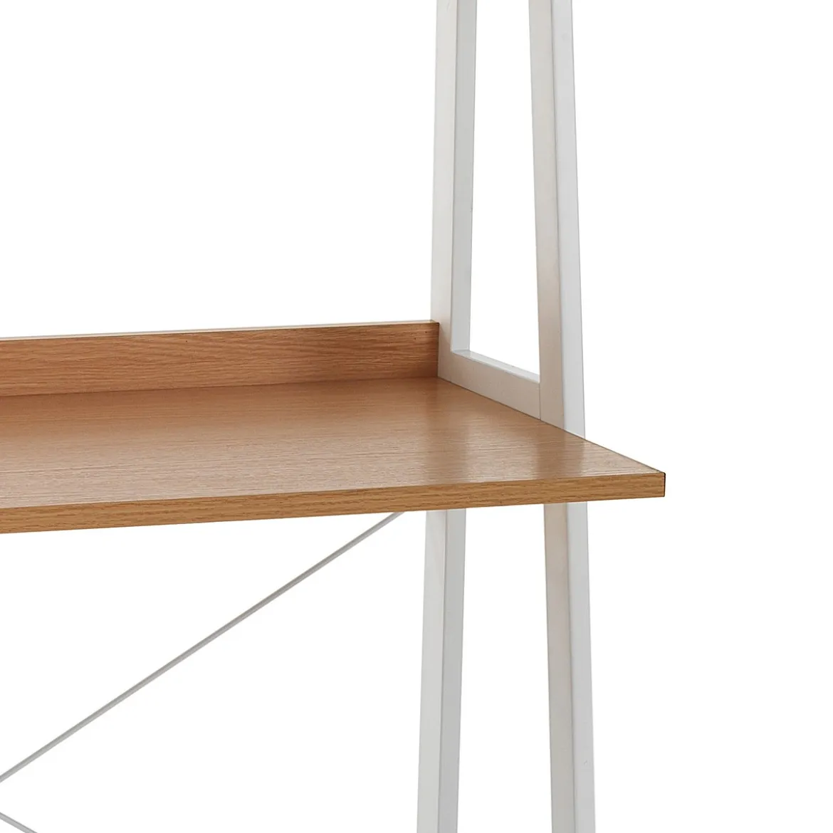 Edmond desk libreria computer laccata bianco opaco e finitura rovere 80x45xh170 cm