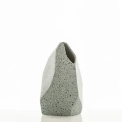 Ekko-a vaso in ceramica effetto pietra colore grigio finitura opaca 17x18x27 cm