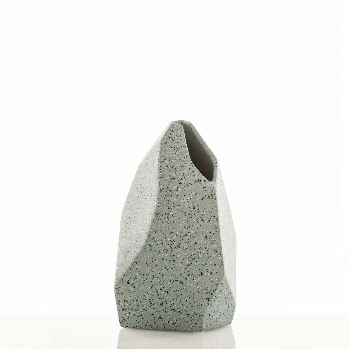Ekko-a vaso in ceramica effetto pietra colore grigio finitura opaca 17x18x27 cm