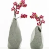 Ekko-b vaso in ceramica effetto pietra colore grigio finitura opaca 17x17x37 cm