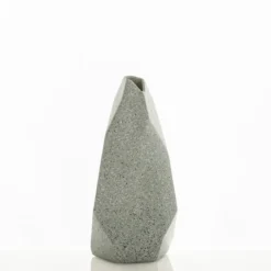 Ekko-b vaso in ceramica effetto pietra colore grigio finitura opaca 17x17x37 cm