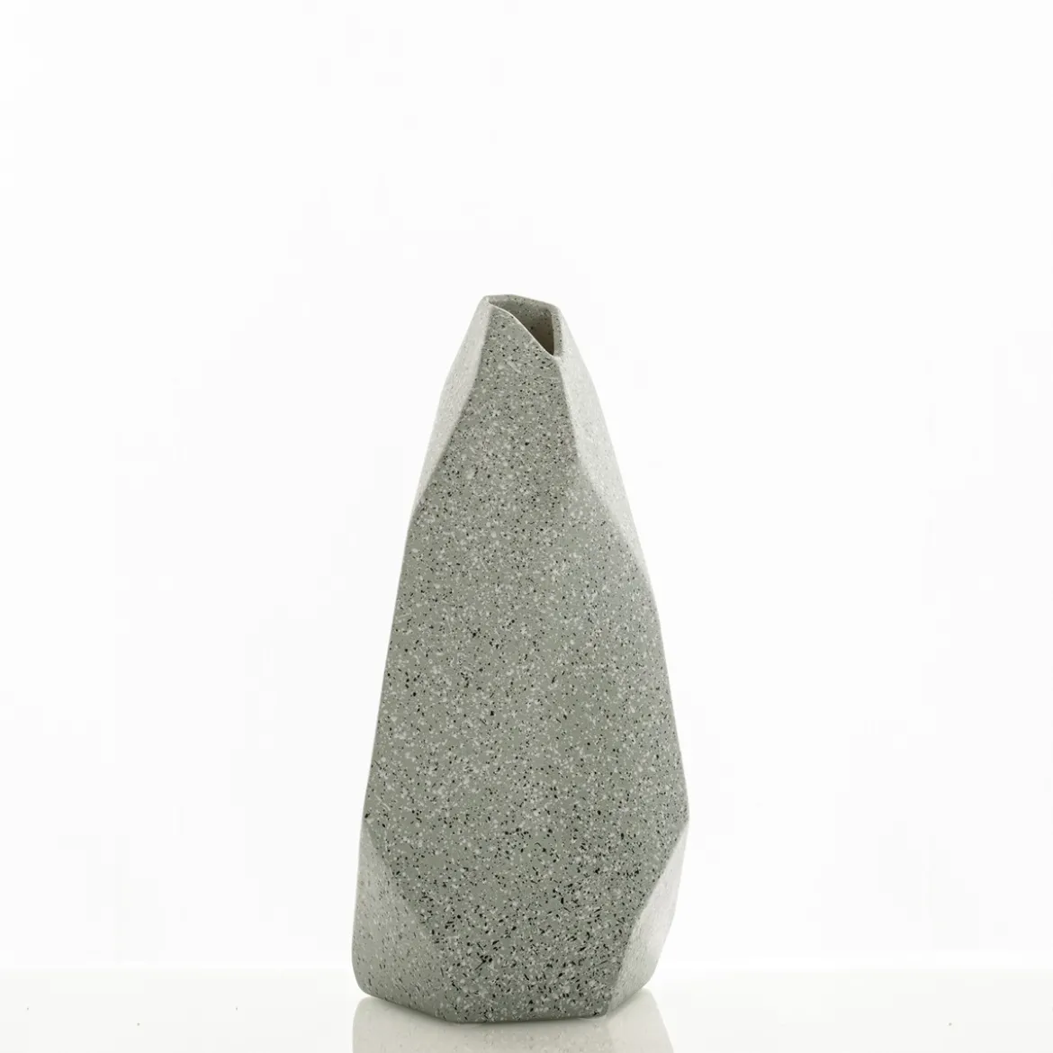 Ekko-b vaso in ceramica effetto pietra colore grigio finitura opaca 17x17x37 cm