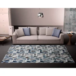Elegant blue 03 tappeto 100% polipropilene cm 133 x 190