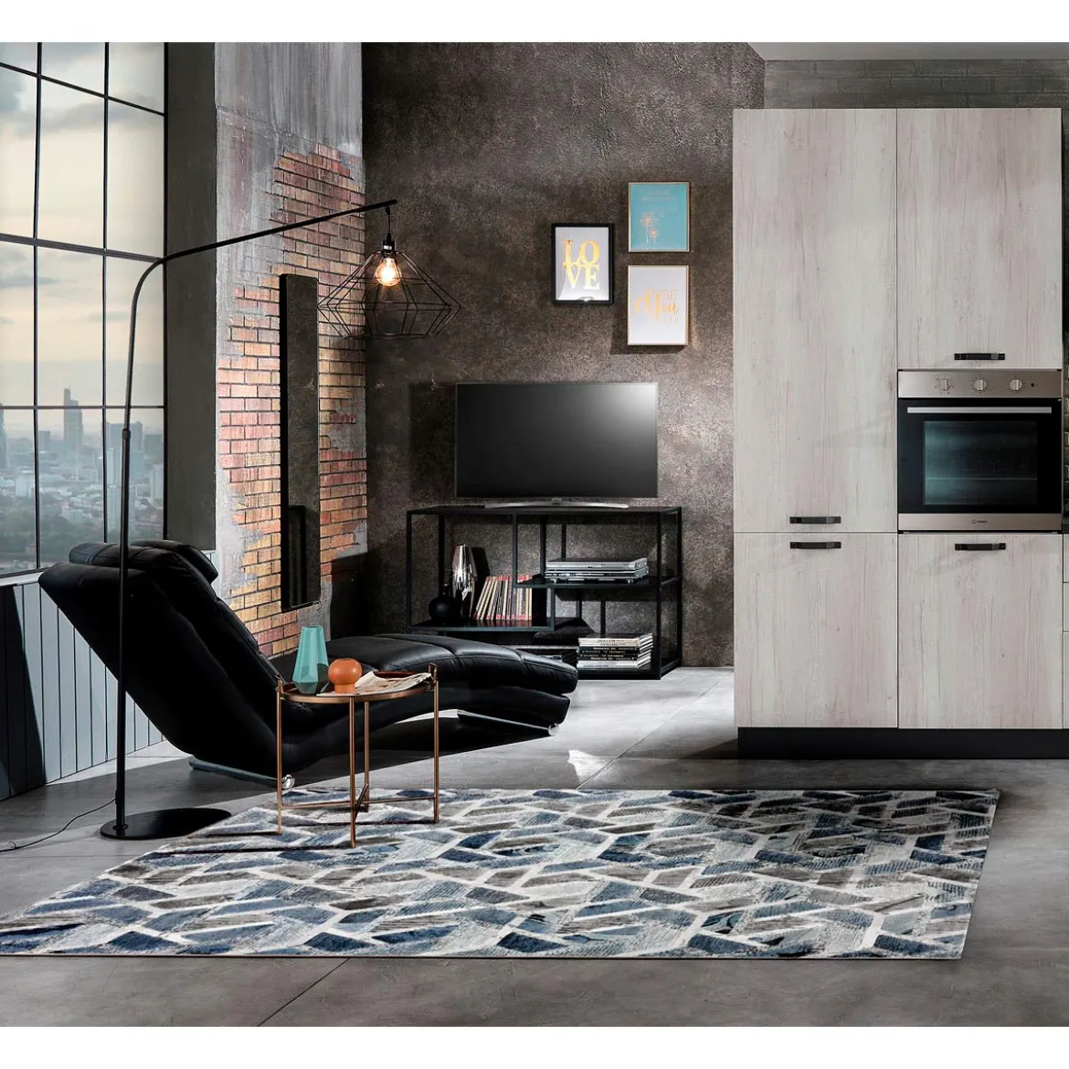 Elegant blue 03 tappeto 100% polipropilene cm 133 x 190