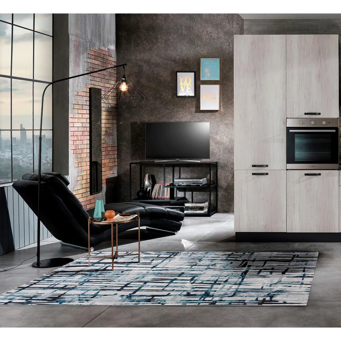 Elegant blue 07 tappeto 100% polipropilene cm 133 x 190