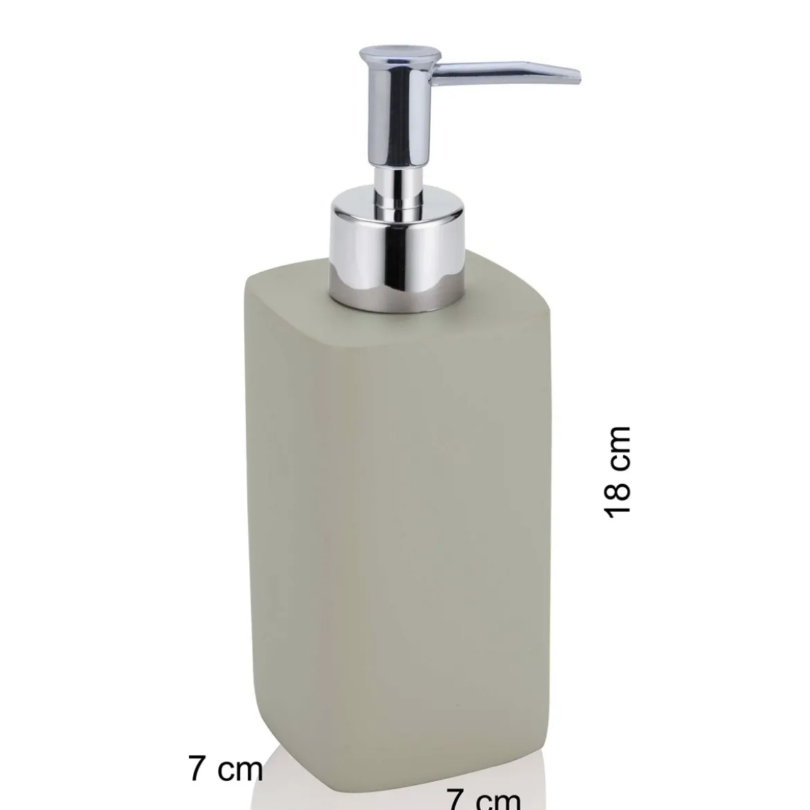 Elegant dispenser portasapone in ceramica colore tortora 7x7 h18 cm