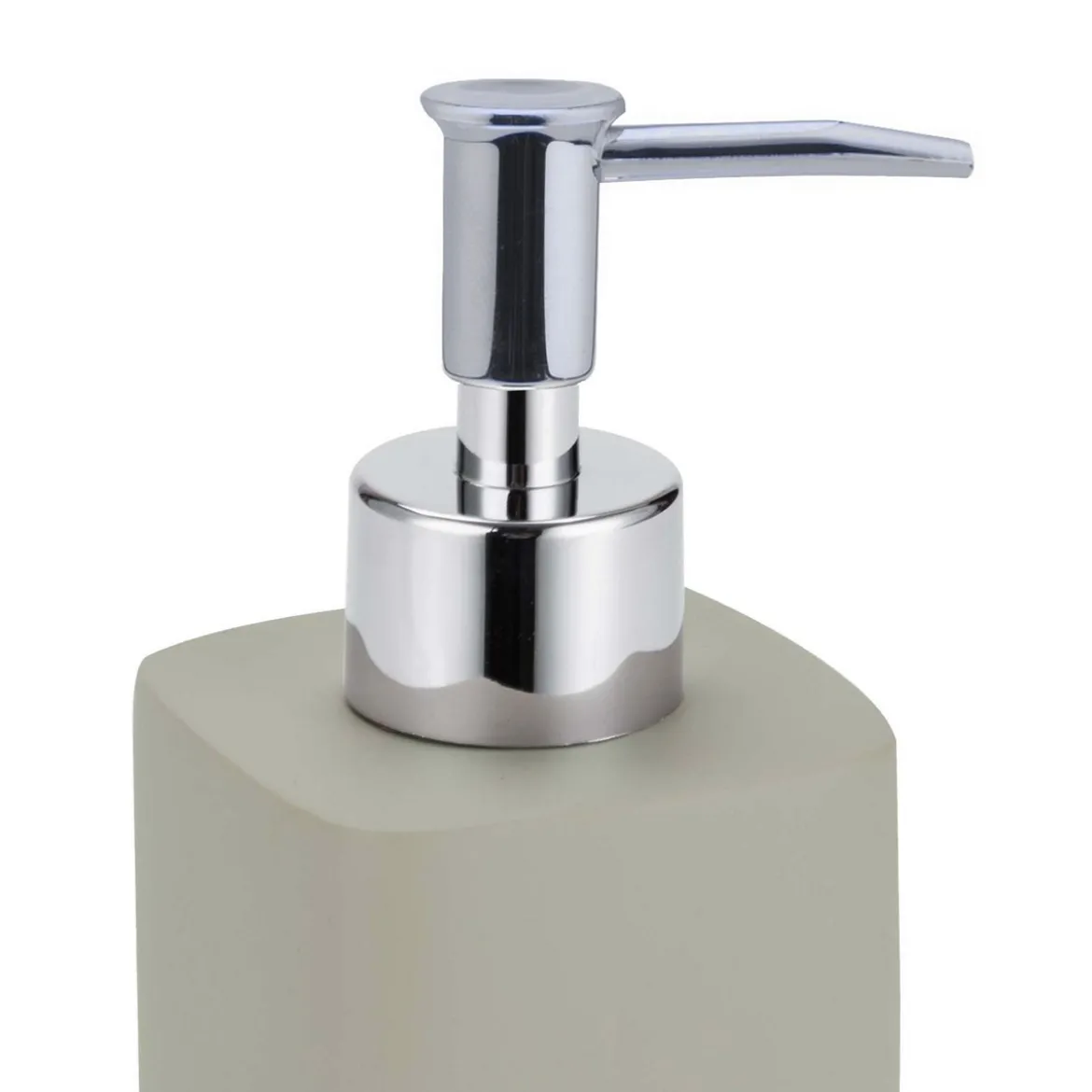 Elegant dispenser portasapone in ceramica colore tortora 7x7 h18 cm
