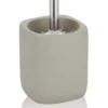 Elegant portaspazzolino toilette in ceramica colore tortora 10x10 h12/38 cm