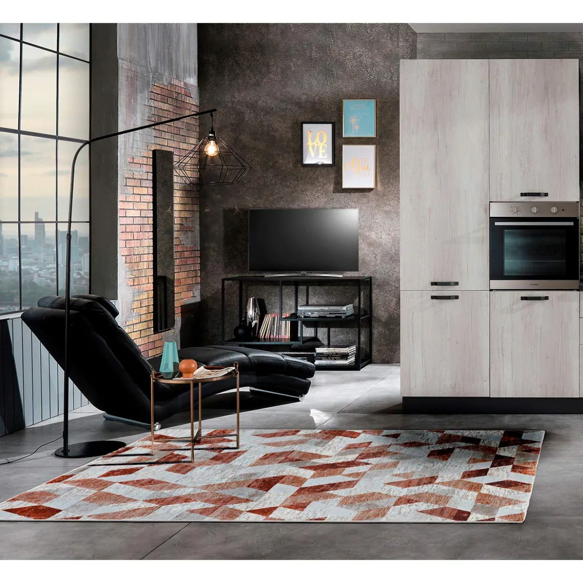 Elegant terracotta 03 tappeto 100% polipropilene cm 133 x 190