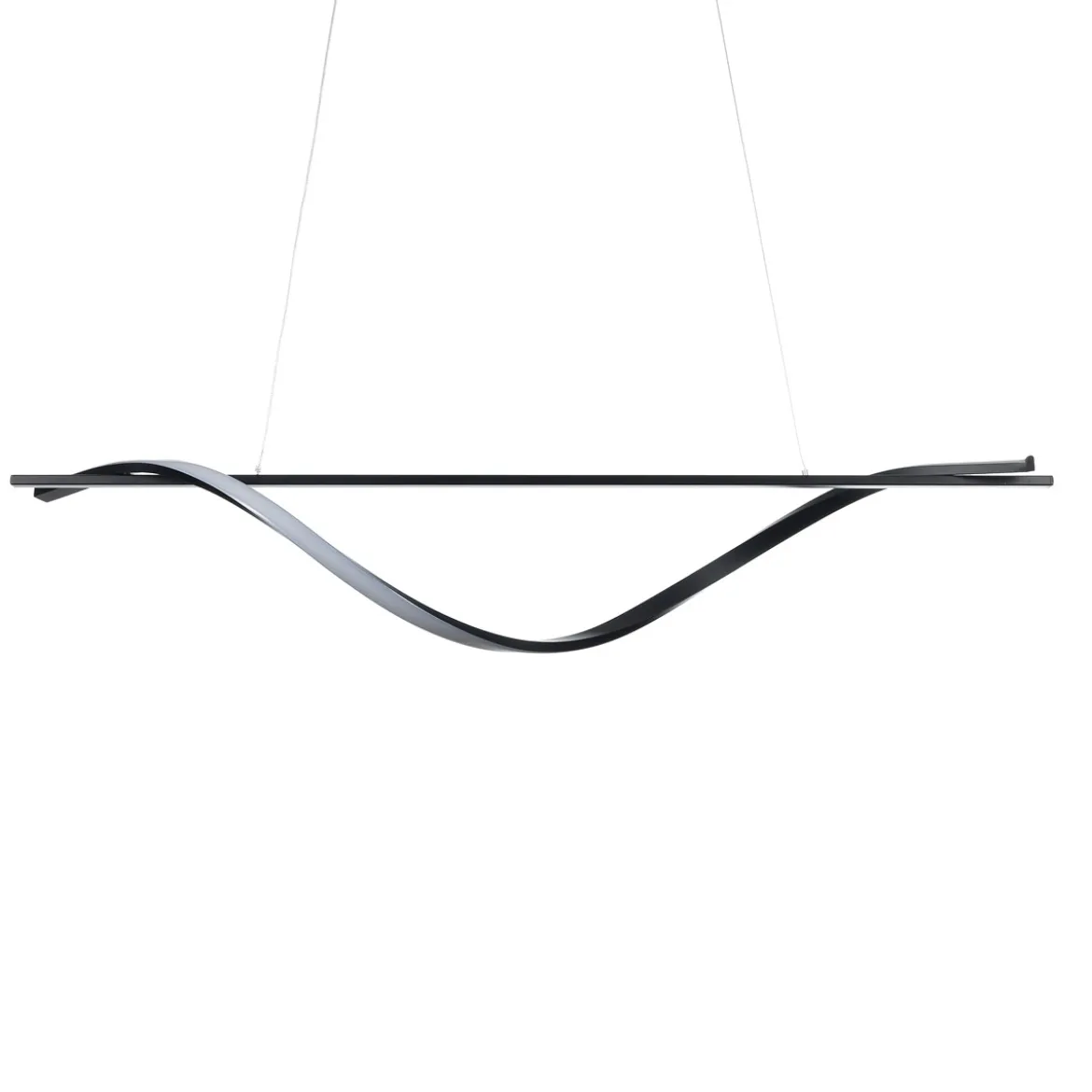 Elika lampadario led in alluminio nero opaco cavo regolabile 100x25 h16 cm