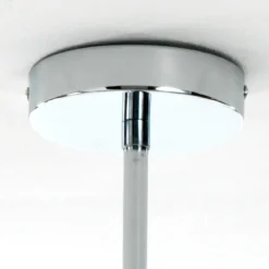 Elizabetha lampadario 6 luci in metallo cromato con paralume effetto organza argento e filo regolabile d50 h20 cm