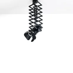 Extension black lampadario in alluminio nero opaco struttura estensibile e faro direzionale d12x22 cm