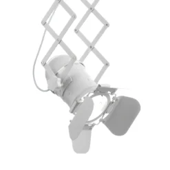 Extension white lampadario a pantografo in alluminio bianco opaco struttura estensibile e faro direzionale d12x22 cm