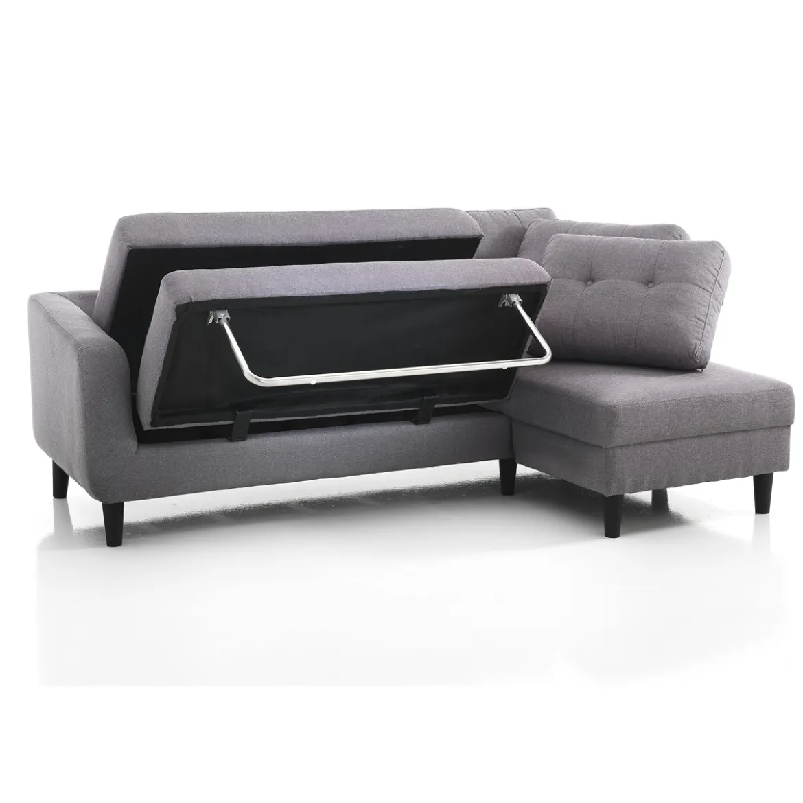 Fanny divano/letto tessuto grigio l225 p80/140 h85 cm