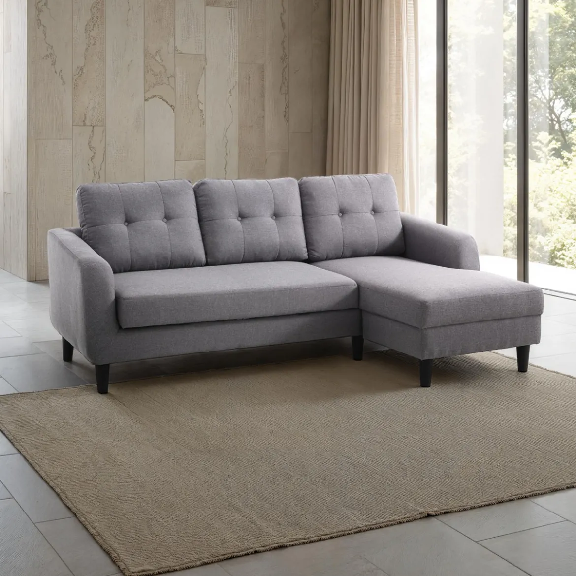 Fanny divano/letto tessuto grigio l225 p80/140 h85 cm