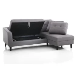 Fanny divano/letto tessuto grigio l225 p80/140 h85 cm