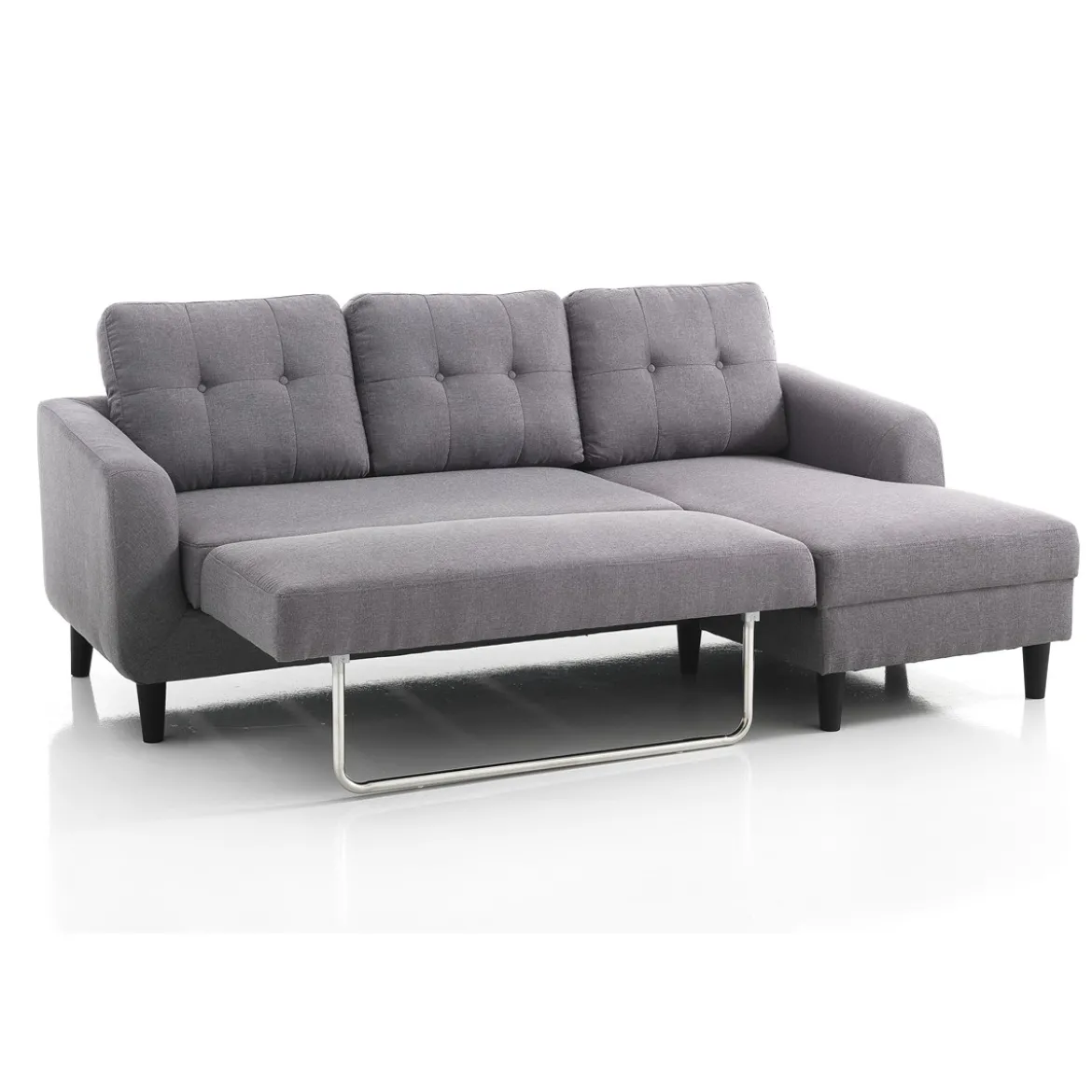 Fanny divano/letto tessuto grigio l225 p80/140 h85 cm