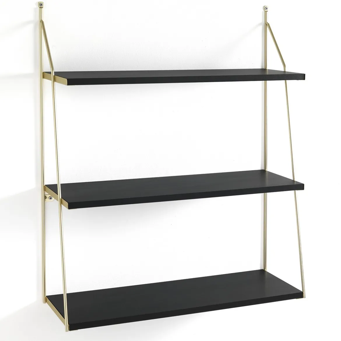 Fast big black mensola da parete nero opaco e oro opaco 60x20xh75 cm