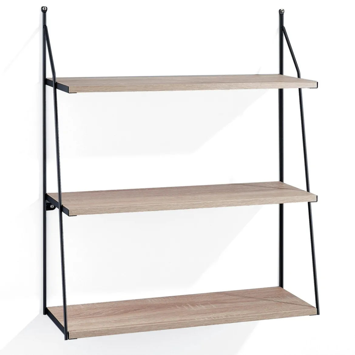 Fast big mensola da parete ripiani impiallacciato rovere 60x20xh75 cm