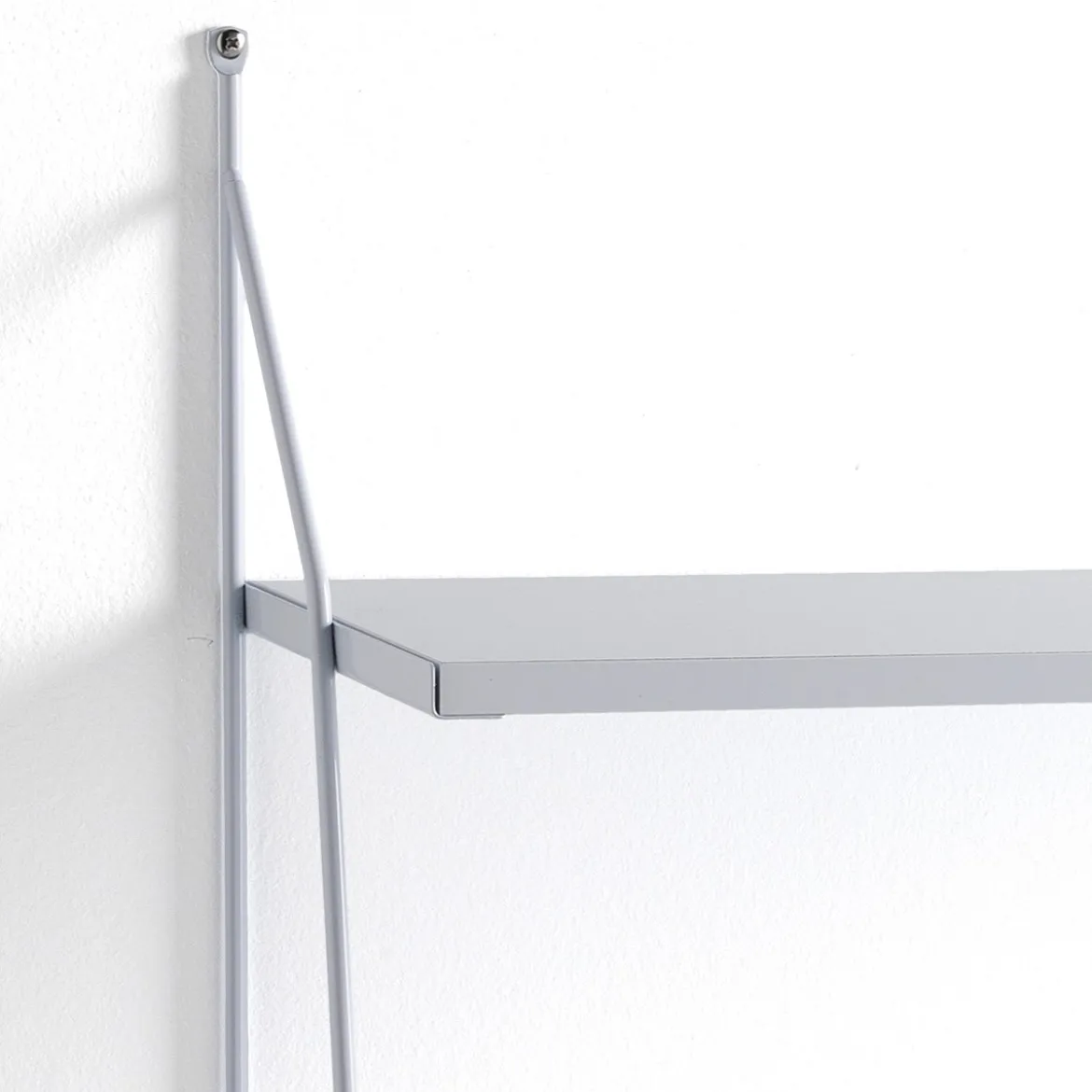 Fast big white mensola da parete 3 pannelli legno bianco opaco e filo acciaio bianco 60x20xh75 cm
