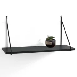 Fast black mensola da parete nero opaco 60x22xh30 cm