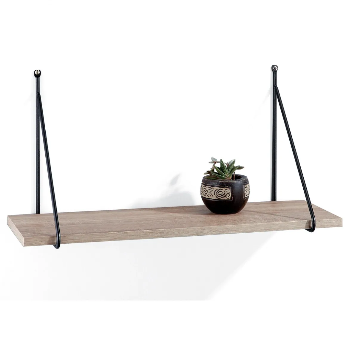 Fast mensola da parete ripiano impiallacciato rovere 60x22xh30 cm