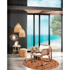Fest tappeto in juta colore naturale d. 120 h 05 cm