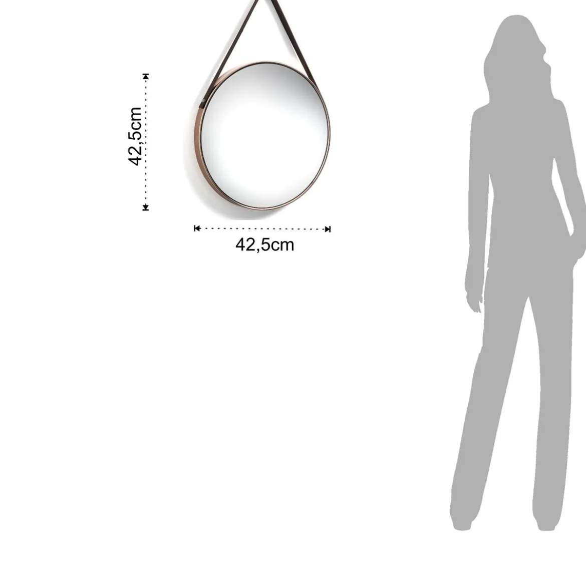 Fit-a copper specchio da parete in acciaio finitura rame lucido d42.5 cm