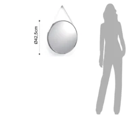 Fit specchio da parete in acciaio cromato d42.5 cm