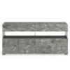 Float marble madia 4 ante 2 cassetti finitura marmo grigio antracite opaco e vetro 172x40xh81 cm