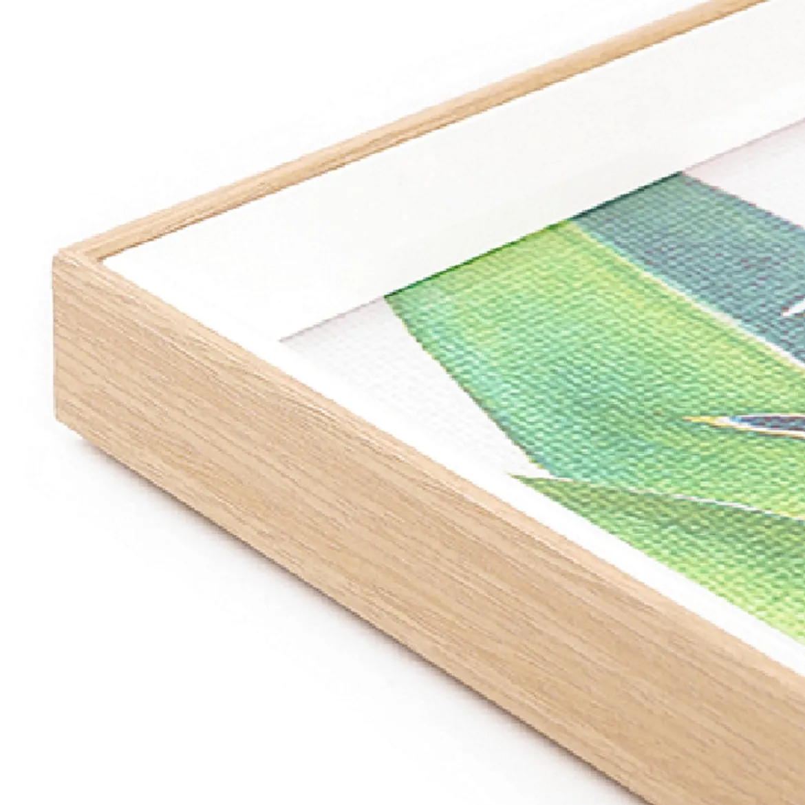 Flowers-b composizione 5 quadri cornice in mdf finitura rovere