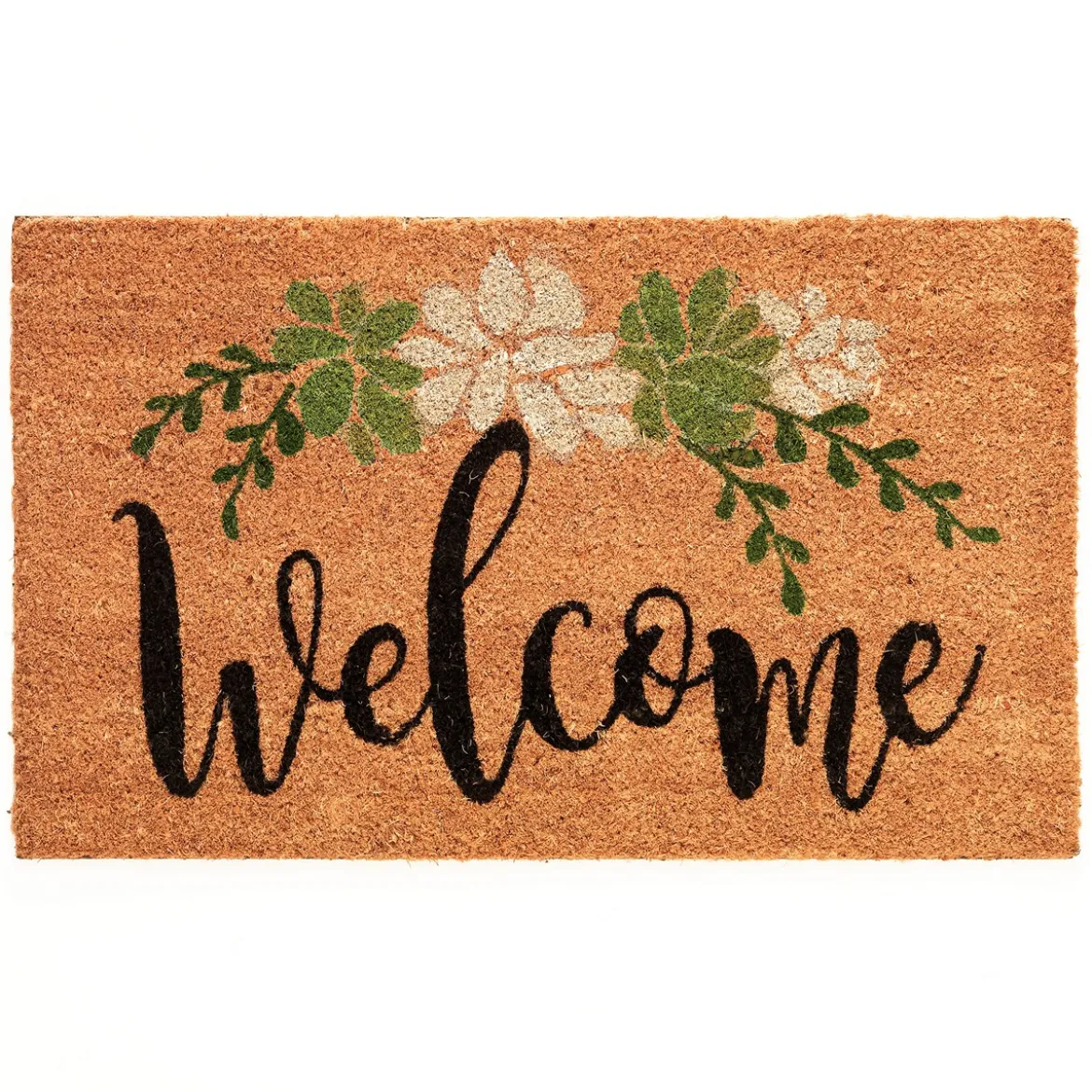 Flower zerbino in fibre di cocco e pvc antiscivolo fantasia flower cm 45x75x2