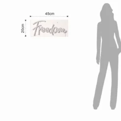 Freedom scritta luminosa neon luce fredda alimentazione usb 45x20 cm