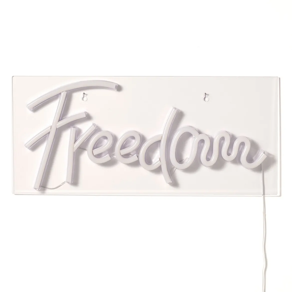 Freedom scritta luminosa neon luce fredda alimentazione usb 45x20 cm