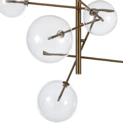 Galaxy lampadario in metallo verniciato ottone con sfere in vetro d80 h80 cm
