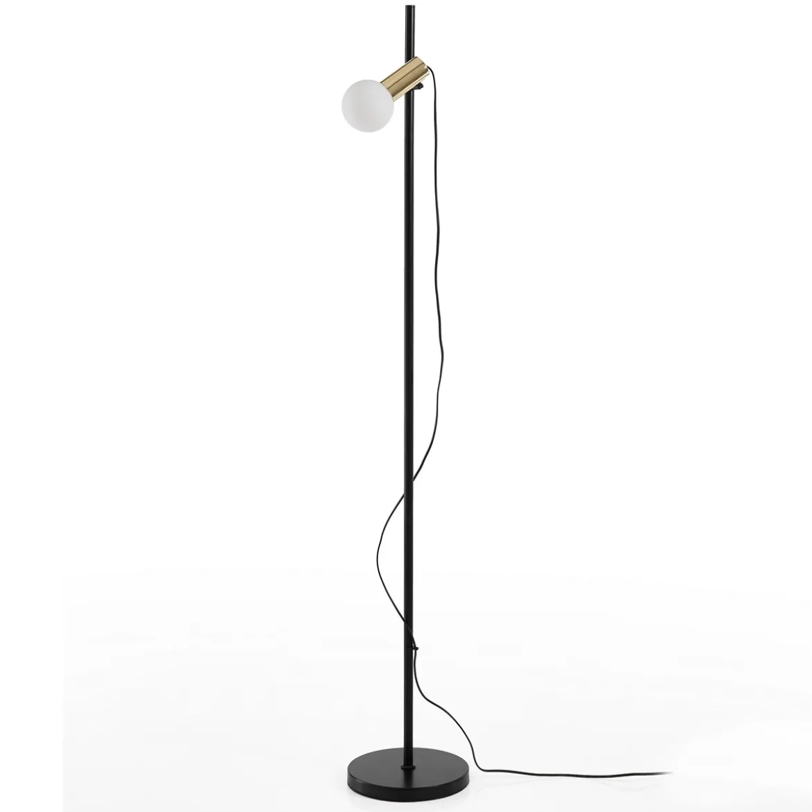 Galaxy piantana in metallo nero opaco e oro lucido d24 h153 cm