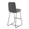 Gana sgabello imbottito madison in microfibra effetto velluto grigio e acciaio nero opaco h110 cm