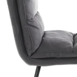 Gana sgabello imbottito madison in microfibra effetto velluto grigio e acciaio nero opaco h110 cm