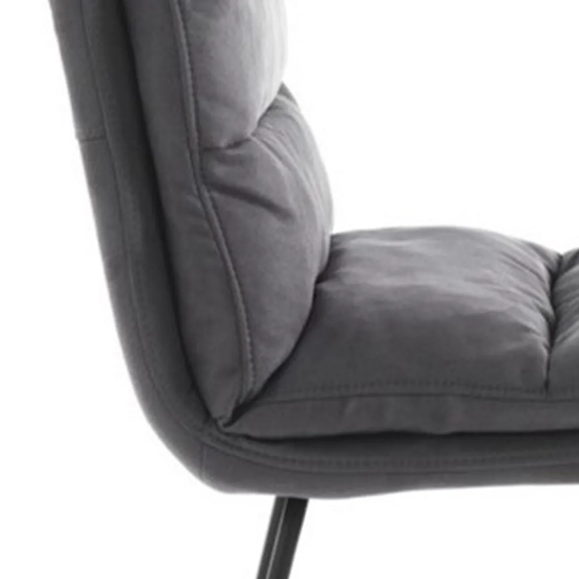 Gana sgabello imbottito madison in microfibra effetto velluto grigio e acciaio nero opaco h110 cm