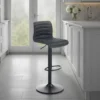 Garbo black sgabello bar in pelle sintetica effetto invecchiato colore nero regolabile in altezza h86/106 l40 p48 cm